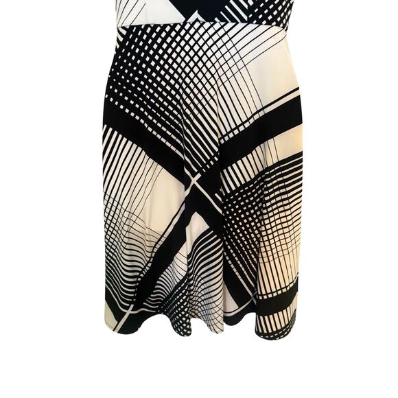 White Houst Black Market Slip Overhead A-Line Abstract Sleeveless Dress. 00 - Picture 6 of 8